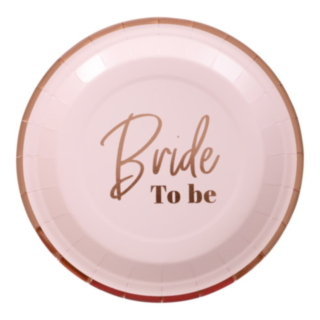 Bride To Be Kertakäyttölautaset Vaaleanpunainen