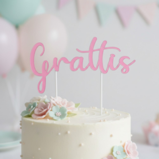 Grattis Kakkukoriste Vaaleanpunainen