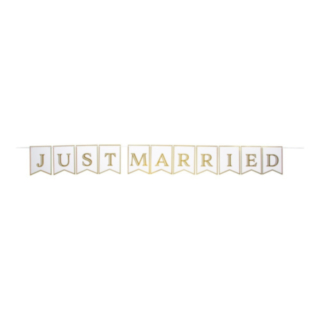 Just Married Banneri Valkoinen/Kulta