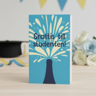 Grattis Till Studenten Kortti Sininen