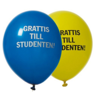Grattis Till Studenten! Lateksipallot Keltainen/Sininen