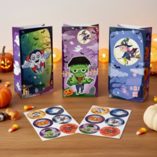 Halloween Karkkipussit & Tarrat