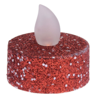 Glitter LED Tuikkukynttilä Punainen