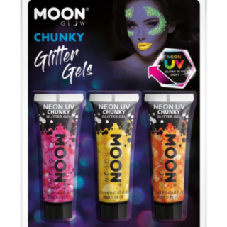 Neon UV Chunky Glitter Geeli Meikkisetti