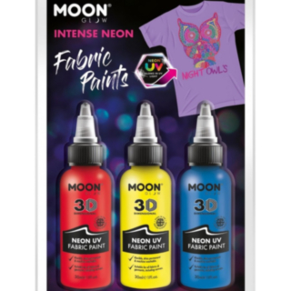 Neon UV Intense Tekstiilimaali Punainen/Keltainen/Sininen