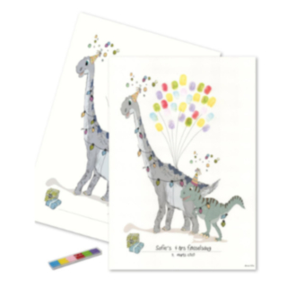 Sormenjälkijuliste Dino Monivärinen