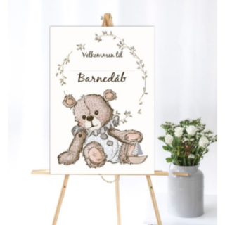 Barnedåb Velkomstplakat Lyseblå