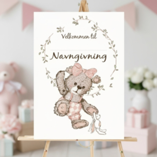 Navngivning Velkomstplakat Vaaleanpunainen