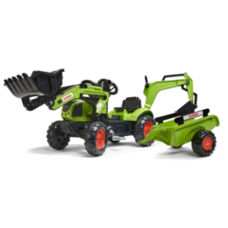 Claas® Traktori Kaivurilla & Perävaunulla Vihreä