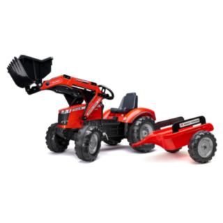 Massey Ferguson® Polkutraktori Etukuormaajalla & Perävaunulla Punainen