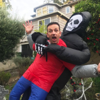 Puhallettava Grim Reaper Naamiaisasu