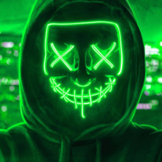 Halloween LED Naamari Vihreä