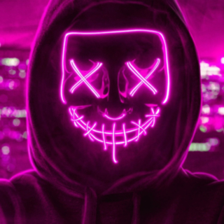 Halloween LED Naamari Pinkki
