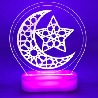 Eid Kuu & Tähti LED Kyltti