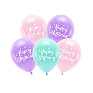 Happy Birthday Ilmapallot Vaaleanpunainen/Lila