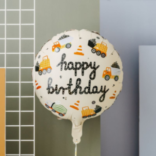 Rakennustyömaa Happy Birthday Folioilmapallo