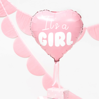It's A Girl Sydänfoliopallo