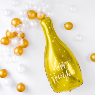 Samppanjapullo Happy New Year Foliopallo