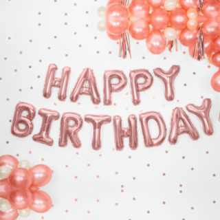 Happy Birthday Folioilmapallot Ruusukulta