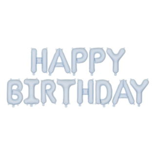 Happy Birthday Foliopallot Vaaleansininen