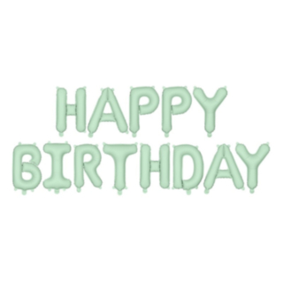 Happy Birthday Foliopallot Pastellinvihreä