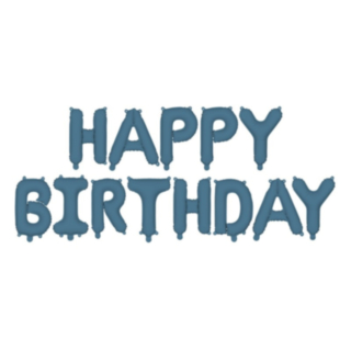 Happy Birthday Foliopallot Tummansininen