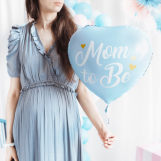 Mom To Be Sydänfoliopallo Vaaleansininen