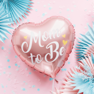 Mom To Be -foliopallo vaaleanpunainen