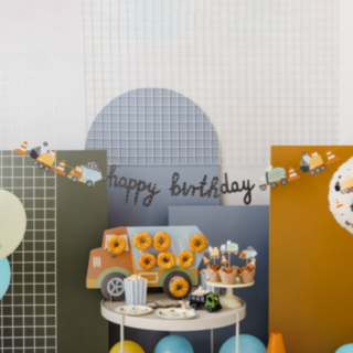 Rakennustyömaa Happy Birthday Kirjainnauha