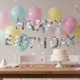 Happy Birthday Kirjainkoristenauha Hopea