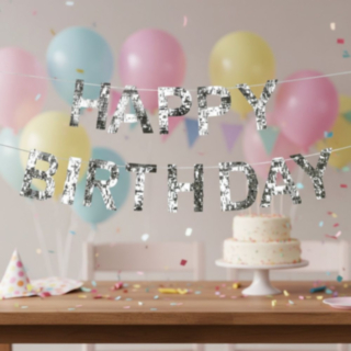 Happy Birthday Kirjainkoristenauha Hopea