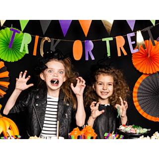 Värikäs Trick or Treat -kirjainnauha