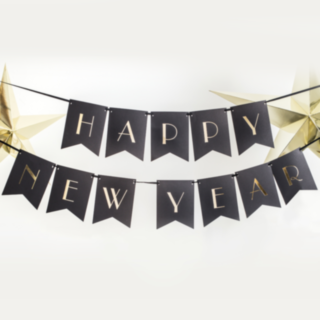 Happy New Year Viirinauha Musta/Kulta