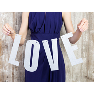 Hopea LOVE -kirjainnauha