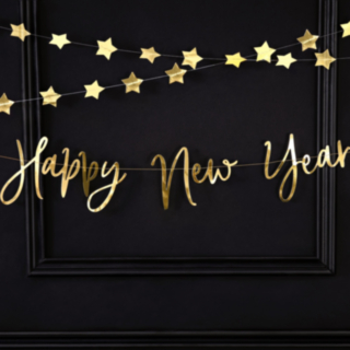Happy New Year Kirjainnauha Kulta