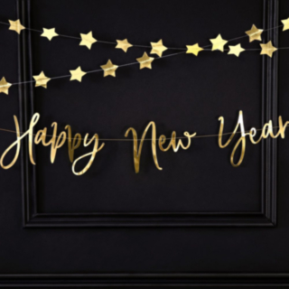 Happy New Year Kirjainnauha Kulta