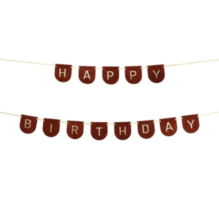 Huopa Happy Birthday Koristenauha Ruskea
