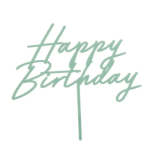 Happy Birthday Akryylikakkukoriste Matta Vihreä
