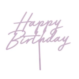 Happy Birthday Akryylikakkukoriste Matta Liila