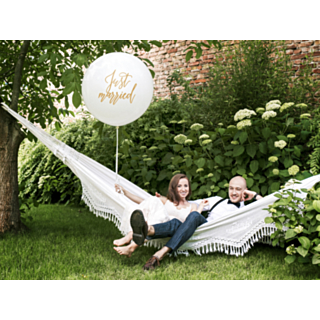 Just Married Jättikokoinen Ilmapallo Valkoinen