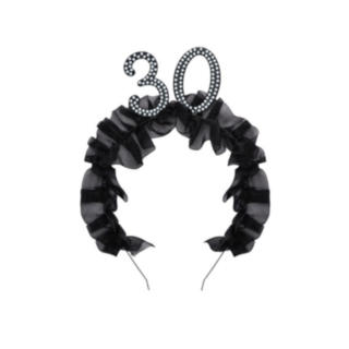 30-Vuotiaan Helmihiuspanta Musta