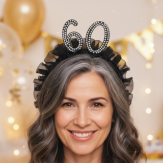 60-Vuotiaan Helmihiuspanta Musta