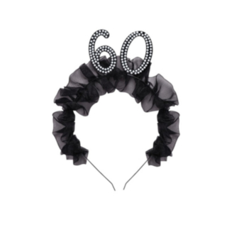 60-Vuotiaan Helmihiuspanta Musta