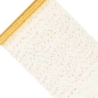 Kultainen glitter organza-kaitaliina