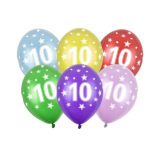 10 Vuotis Metalliset Numeroilmapallot