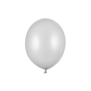 Lateksi-ilmapallot Metallic Silver Snow