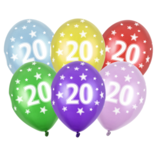 20-Vuotisilmapallot Värisekoitus