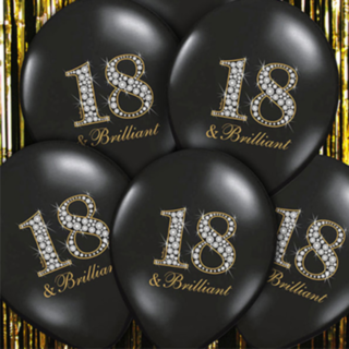 18 & Brilliant Ilmapallot Musta