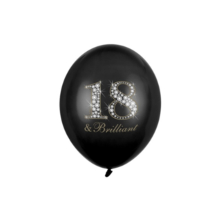 18 & Brilliant Lateksi-ilmapallot Musta