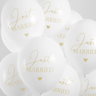 Just Married Ilmapallot Valkoinen